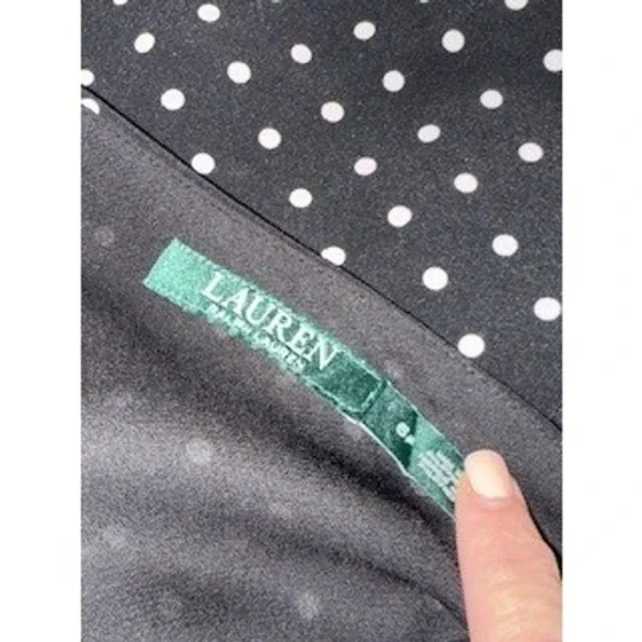 Lauren Ralph Lauren Black White Polka Dot Ruffle Skirt Size 8 - Picture 4 of 5